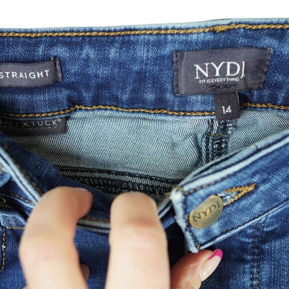 NYDJ Womens‎ Marilyn Straight-Leg High-Waist Jeans Medium Wash Size 14 - Picture 8 of 13